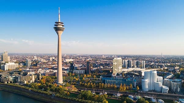 Blick auf die Stadt Düsseldorf.